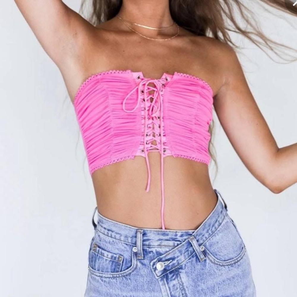 Princess Polly Livia Top Pink Size 4